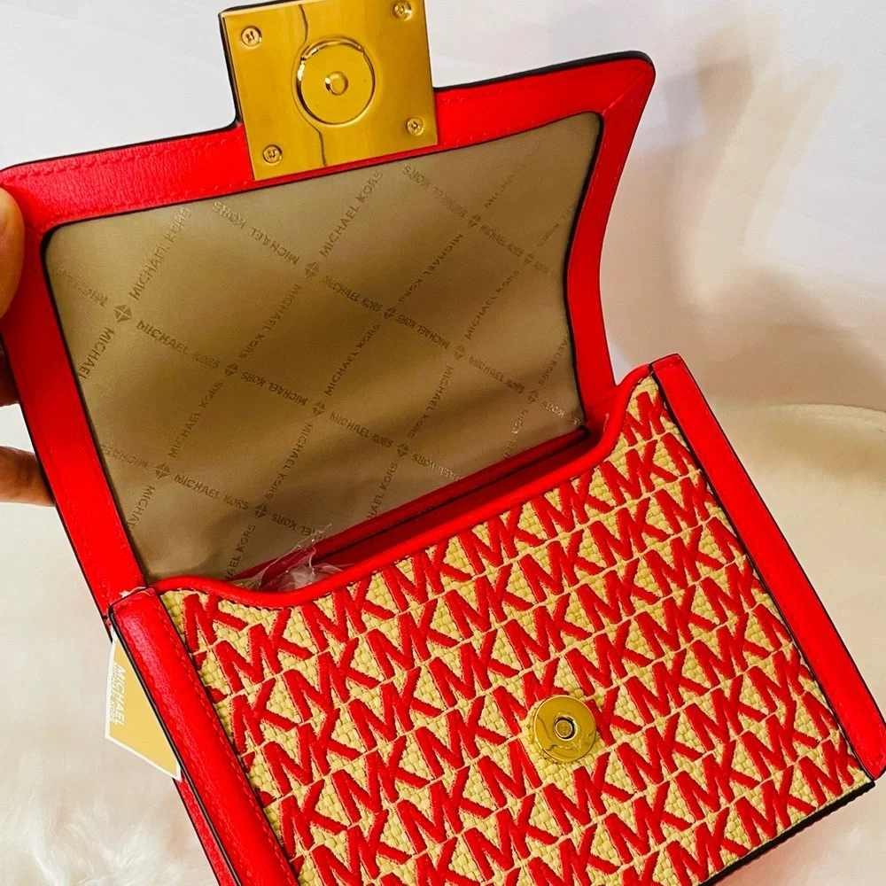 NWT Michael Kors Sonia SM SQR Shoulder Crossbody Bag Coral Reef